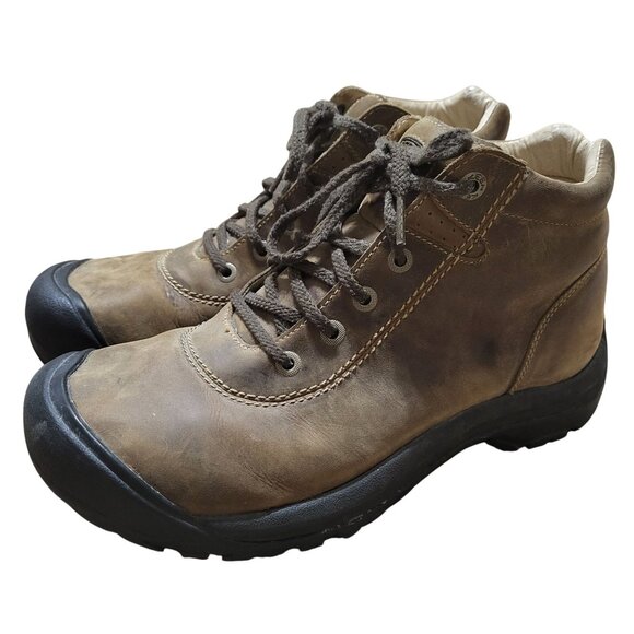 Mens Keen Light Brown Nubuck Leather Lace Up Hiking Outdoor Boots Size 12 - Picture 1 of 16